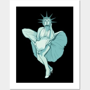 marilyn monroe statue of liberty Posters and Art